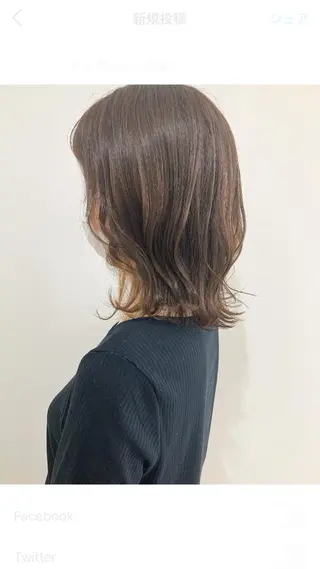 ミディアム カラー お洒落パーマ/ 艶カラー/michiのヘアスタイル