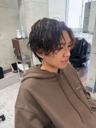 ミディアム パーマ メンズ CHROM TOKYO A.L.T所属・【メンズ・パーマ】 藪 清正のヘアスタイル