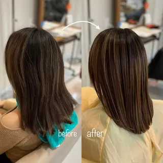 ミディアム 堀口 彩佳のヘアスタイル