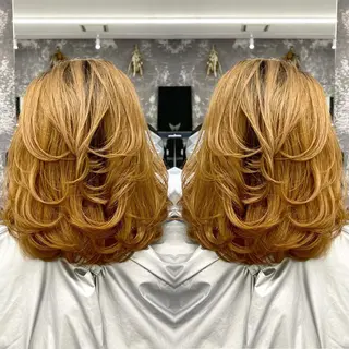 ミディアム カラー ヘアアレンジ アンドウ ユウ/ レイヤーカット/韓国のヘアスタイル