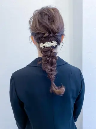 ミディアム カラー ヘアアレンジ Luxbe hakataのヘアスタイル