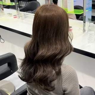 ロング カラー パーマ ヘアアレンジ メンズ rei／透明感カラー ／オリーブグレージュのヘアスタイル