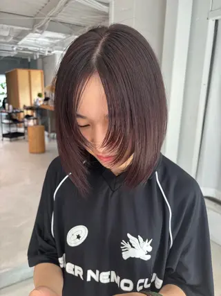 カラー 岡あかね🍐 透明感カラーのヘアスタイル