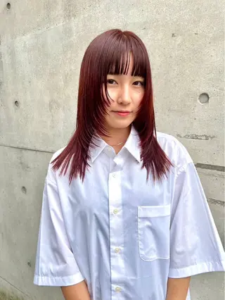 ロング カラー 中村 衣里のヘアスタイル
