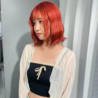 ミディアム カラー ハイトーン/ボブ /HBL/AYUNAのヘアスタイル