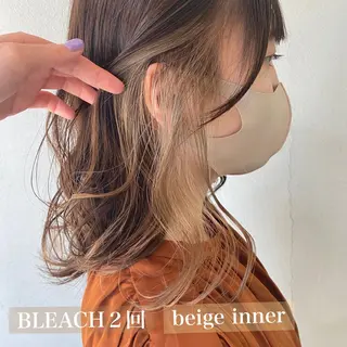 セミロング カラー 舟橋 りんかのヘアスタイル