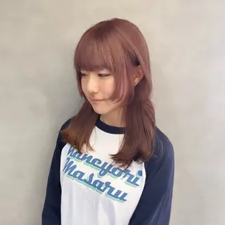 ミディアム カラー Rui/透明感カラー 暖色/レイヤーカットのヘアスタイル