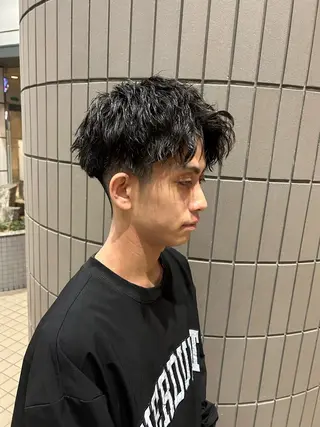 ショート パーマ メンズ 大阪/梅田/シャドウ パーマ/ノボリユウタのヘアスタイル