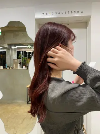 セミロング カラー シミズ アスカのヘアスタイル