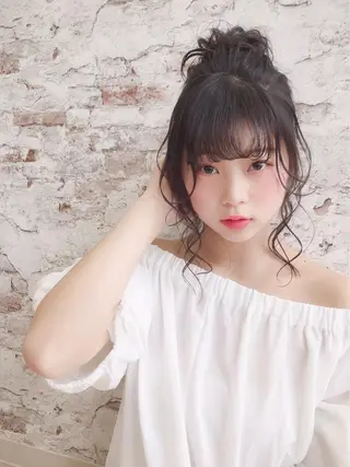 ミディアム ヘアアレンジ 當間 大知のヘアスタイル