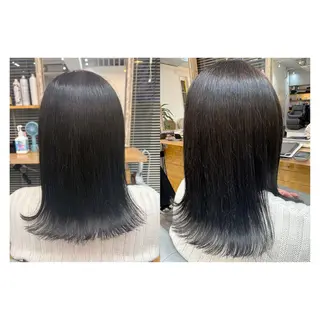 セミロング レイヤーカット・ 縮毛矯正 星野のヘアスタイル