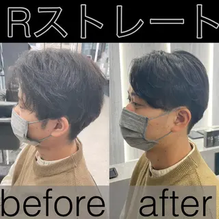 ショート メンズ 毛流れ縮毛矯正✨ メンズ那智優貴のヘアスタイル