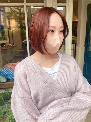 ショート カラー ホンダリサコ 透明感カラー/ボブのヘアスタイル