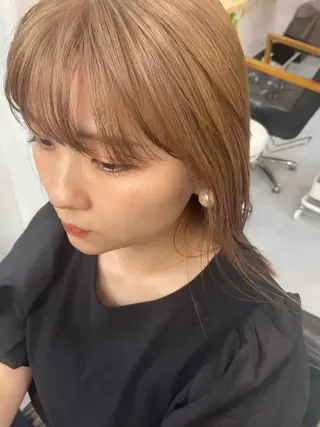 ミディアム カラー ヘアアレンジ 田中 あやなのヘアスタイル