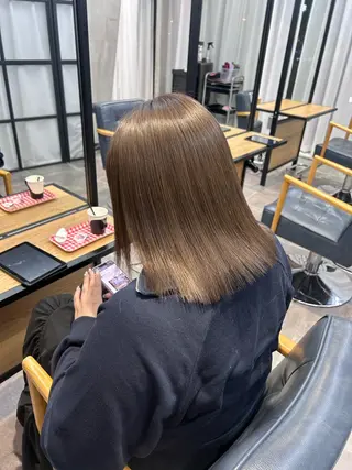 セミロング カラー 韓国×髪質改善カラー 💎hinaのヘアスタイル