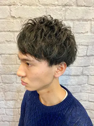 ショート カラー パーマ メンズ 💈メンズ特化 副店長松浦一聖💈のヘアスタイル