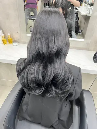 ロング カラー パーマ ヘアアレンジ メンズ キッズ 上品＆韓国風 🥀海心🥀のヘアスタイル