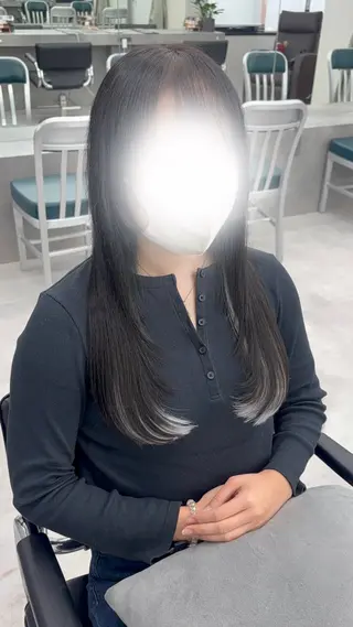 セミロング カラー 羽エクステ/シール エクステ/横浜駅5分のヘアスタイル