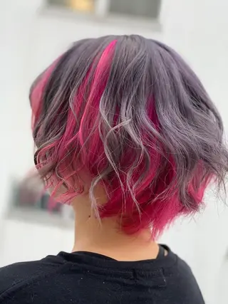 ショート カラー ヘアアレンジ 髪質改善×ハイトーン 中田啄也のヘアスタイル