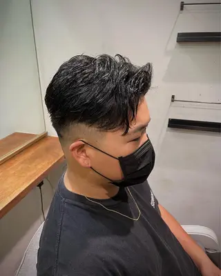 ショート カラー パーマ メンズ アイブロウ 京都駅メンズカット/ パーマ/Keigoのヘアスタイル