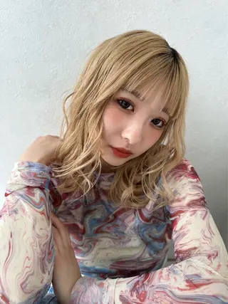 ロング カラー ヘアアレンジ 似合わせレイヤー 海外風レイヤーmioのヘアスタイル