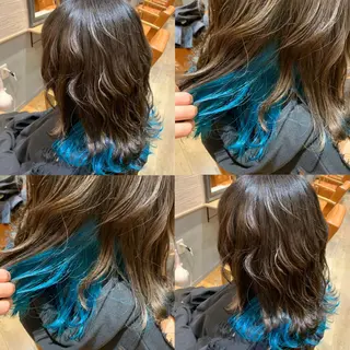 セミロング カラー ヘアアレンジ 🦋韓国ヘア 坂本 菜摘🦋のヘアスタイル