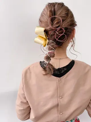 ミディアム カラー ヘアアレンジ CheRiR【シェリール】所属・cherir髪質改善 パーソナルカラー診断のヘアスタイル