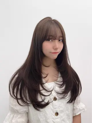 ロング 🤍韓国風透明髪🤍 レイヤー🤍きょうのヘアスタイル