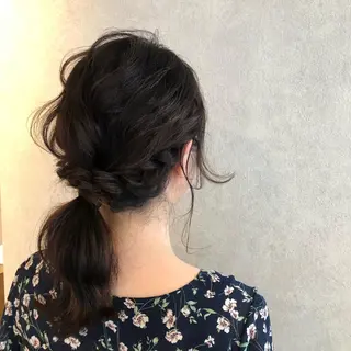 セミロング カラー ヘアアレンジ 雪本 愛のヘアスタイル