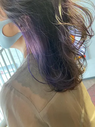 セミロング カラー レイヤー/ベージュ カラー/ハシモトのヘアスタイル