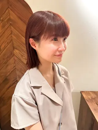 ミディアム カラー ヘアアレンジ 🤎ono/ 切りっぱなしボブ🤎のヘアスタイル