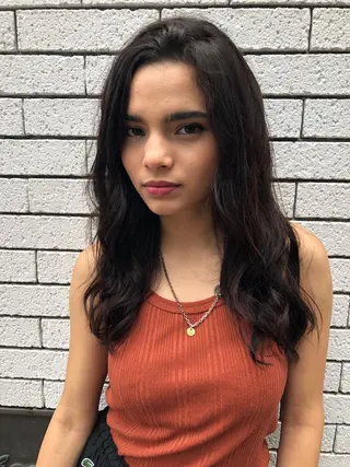 ロング salowin 原宿 aroa所属・韓国／ハッシュカット ／透明感カラー／金野のヘアスタイル