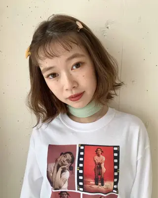 ミディアム ブリーチカラー💛 モテ髪💛AMIのヘアスタイル