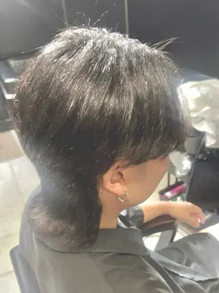 ショート メンズ 難波/メンズウルフ・ フェザーパーマ鶴田文のヘアスタイル