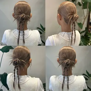 セミロング ハイトーン/アレンジ /🎀YUINA🎀のヘアスタイル