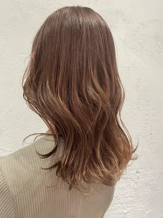 セミロング 🍋暖色カラーヘアア レンジniina🍋のヘアスタイル