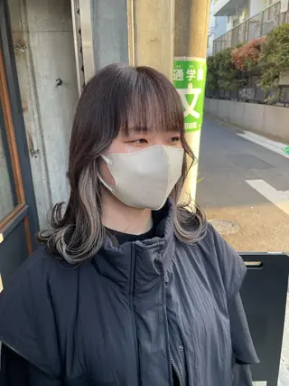 セミロング カラー ボブ/透明感カラー EMIRIのヘアスタイル