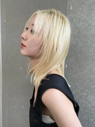 ミディアム カラー 💛うる艶ハイトーン LEON💛のヘアスタイル