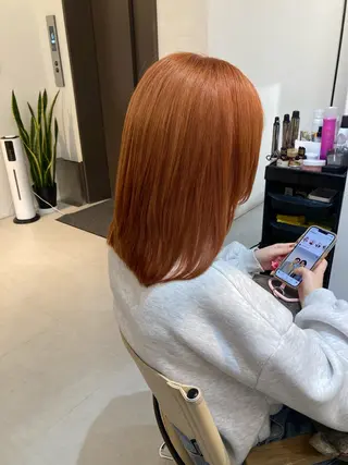 ミディアム ✨色持ちの良い艶 カラー✨蟹江真世のヘアスタイル