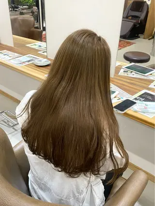 セミロング カラー ヘアアレンジ ハル🌸柔色/ ブリーチなし/艶髪のヘアスタイル