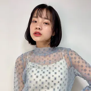 ミディアム 韓国🩵海外ヘア 宮川華奈のヘアスタイル