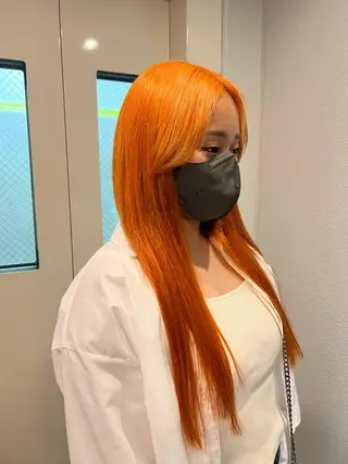 ロング カラー ハイトーン&髪質改善 &韓国エクステ🤎のヘアスタイル