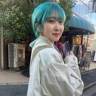 ミディアム カラー ヘアアレンジ ボブハイトーン🦖 デザインMAMIのヘアスタイル