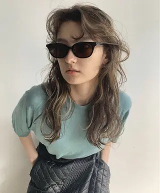 ミディアム パーマ 井上 翠月のヘアスタイル