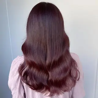 セミロング カラー ブリーチなし Wカラー🩷星野翔太のヘアスタイル