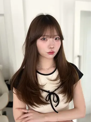 ロング カラー 加藤 優里のヘアスタイル