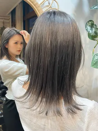 ミディアム カラー Then所属・ハイトーン/艶カラー /アレンジ/manaのヘアスタイル