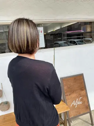 ミディアム カラー 正分 真美のヘアスタイル