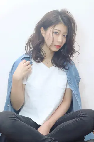 ミディアム カラー パーマ 🤲ヘッドスパ🤲 たにぐちあつし🤲のヘアスタイル