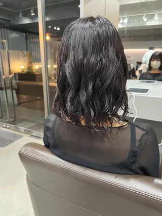 ミディアム パーマ ボブパーマコテ巻き風 パーマNo1深江秀平のヘアスタイル